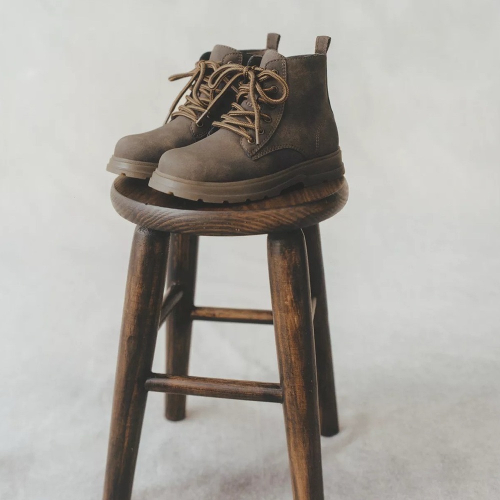 Zara Kids Brown Laced Ankle Boots - Picture 2 of 6